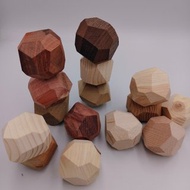 小 木石頭 積木 疊疊樂 原木 無上漆 台灣製造