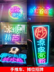 Waterproof LED Neon Light Acrylic Advertising Board Transparent Signboard Illuminated Letters Handhe