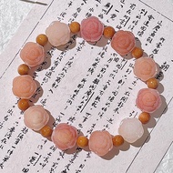 Original Carved Camellia White Jade Bodhi Root Bracelet Bodhi Seed Peach Blossom Play Buddha Bead Pl