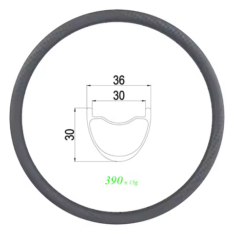 390g SL 29er MTB XC 36mm clincher tubeless carbon rim 30mm profile inner UD 3K 12K matte glossy 24H 