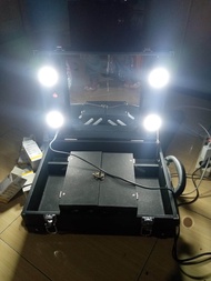 Koper Box Tas Beautycase Beauty Case Makeup Make Up Kecantikan Salon Size M 40 cm 2 Rak 4 Lampu Led