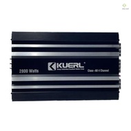 Car Audio Amplifier Class-AB 4-Channel Car Speaker Amplifier with High-Fidelity Stereo Sound, 2/4 Oh