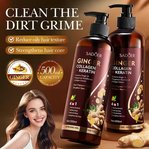 Ginger Regrowth Shampoo Oil Control Dandruff Removal Anti Hair Loss Moisturiz Nourish Scalp Repair D