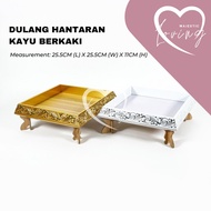 Dulang Hantaran Kayu / Gold White / Dulang Hantaran / Tunang Kahwin / Dulang Kayu New Design Square 