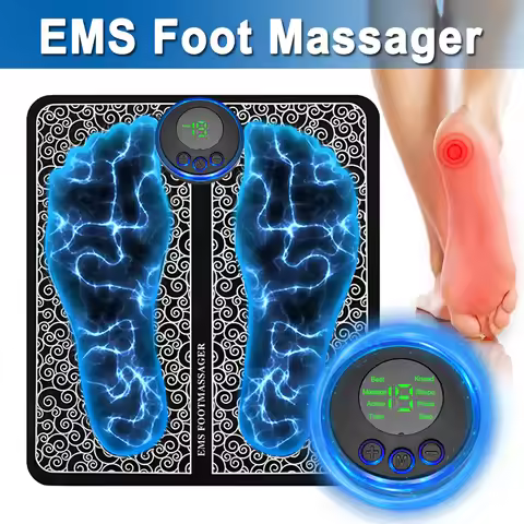 EMS Electric Foot Massager Mat Tens Muscle Stimulator Foldable Foot Cushion Pad Pulse Acupuncture Pa
