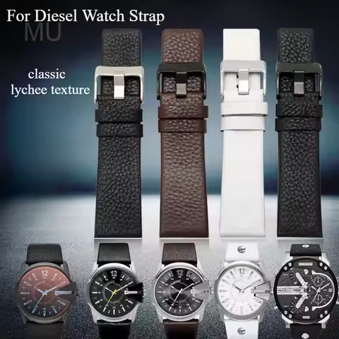 Durable and Wear-resistant Genuine Leather Watchbands for Diesel Dz7257 Dz1657 Dz4323 Dz7314 Dz7313
