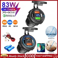 Local Stock83W PD QC3.0 USB3.1A Car Fast Charger Socket with Voltmeter and Switch, 3/4Ports Fast Cha