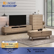 K·HOME (High Quality) Hana Oak Wooden Living Room TV Console Coffee Table Chest of Drawer Buffet Cabinet Shoe Shelf