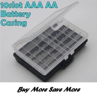 10 slot AAA AA Hard Plastic Battery Case Holder Storage Box Battery 1.5v Container 10 AA Cells 10440