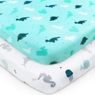 Pack and Play Sheets Fitted, Mini Crib Sheets 2 Pack, Playard Sheets Compatible with Graco Pack n Pl