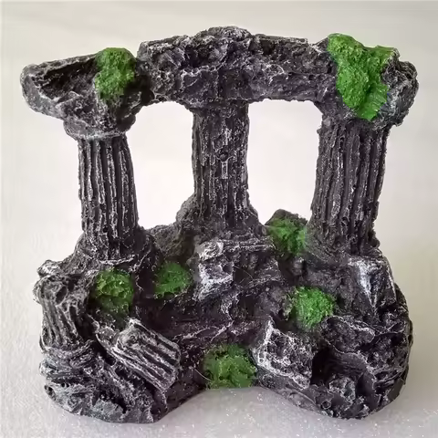 Aquarium Fish Tank Square Rome Stone Pillars Resin Manual Stone Decoration Retro Landscaping For Aqu