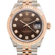 （現貨）全新26年Date ROLEX 勞力士 女裝日誌型 LADY DATEJUST 鑲鑽巧克力色錶面 279171 CHOCOLATE SET WITH DIAMONDS 279171-0011 