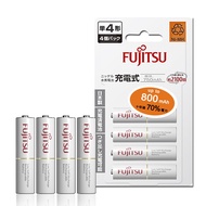 【FUJITSU 富士通】低自放電4號750mAh鎳氫充電電池 HR-4UTC (4號4入)送電池盒