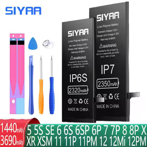 SIYAA Battery For iPhone 6S X SE 7 8 6 Plus 5 5S Mobile Phone Batteries For Apple SE 7P 8P 6sP 5C Re