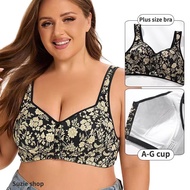 Plus size bra A-G Cup 36-52 push up Front closure Bra thin cup print wireless vest front button unde