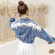 【Ready Stock】❋ jaket jeans lelaki safety jacket Denim Jacket Female Student Korean Loose Embroidered
