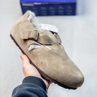 BIRKENSTOCK Men Women Suede Fur Shoes Winter Warm Shoes Real Shot