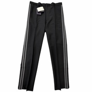 全新未使用商品 □ PRADA 23SS SPH261 馬海毛羊毛混紡絲質長褲，三角形logo，拉鍊褲腳，側邊條紋，黑色，48碼，正品，男款