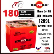Koyoko 12N9L-BS 12N9 12N9L Nanogel Battery G2 GEL BATERI Benelli 125cc Jarno Jaguh Scomadi TL125