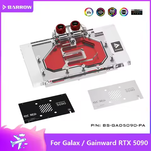 Barrow GPU Block For Galax / Gainward RTX 5090 , Video Card Water Cooler With Backplate , PC Cooling