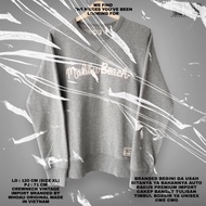 Whooau original/grey sweater/braded sweater/graphic sweater/unisex sweater/whoau sweater/whoau crewn