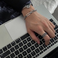 gelang titanium a Gelang titanium tulen Jahitan keluli titanium lapisan dua hip-hop Kuba tidak luntu