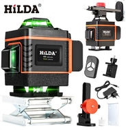 Hilda Laser Level 4d 16 line pasang keramik tukang bangunan plafon Self Leveling IP54 Remote LD 515