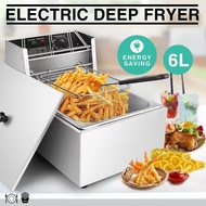 เตาทอดไฟฟ้า หม้อทอดไฟฟ้า ขนาด 6 ลิตร หม้อทอดเพื่อการพาณิชย์ Deep fryer หม้อทอด เตาทอด Electric fryer commercial single cylinder large capacity electric fryer fries fry