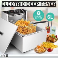 เตาทอดไฟฟ้า หม้อทอดไฟฟ้า ขนาด 6 ลิตร หม้อทอดเพื่อการพาณิชย์ Deep fryer หม้อทอด เตาทอด Electric fryer