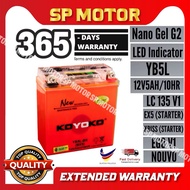 YB5L YB5 YB5L-BS Koyoko Gel G2 Battery Batteri Bateri 100% Original KOYOKO CLICK 110  LC135 V1 KRISS