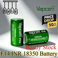 +Original Vapcell F14 INR 18350 Battery Highest Capacity 1400mAh 3A 3.7V Rechargeable Li-on Cell  Fl