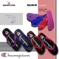 (HARGA BORONG)【Ready stock】 Slipper 2Layer Champion Flipper Slim female | Slipper perempuan Size.36-