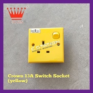 Crown 13A Switch Socket (yellow)