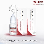 ส่งไว [ 2 หลอด ] เจลแต้มสิว  MEDITA ANTI-ACNE & WHITENING CLAMIMNG MOISTURE GEL ขนาด 10 กรัม