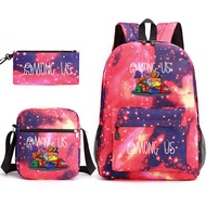 Among us Game Among us Space Werewolf Kill Backpack Small Shoulder Bag Pencil Case Three-Piece Schoo