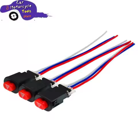 Warning Flasher Emergency Signal w/3 Wires Lock Motorcycle Hazard Light Switch Double