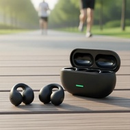 T75 Bluetooth Earbuds with Ear-Clip, Hi-Res Sound, Powerful Bass, Built-in Mic for Games & Workouts 