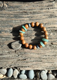 天然緬甸翡翠 冰種烏雞飄花平安扣 藍珊瑚珠 手串手鍊