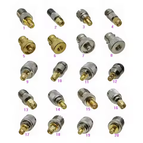 1pce Adapter SMA to F TV / BNC / N / TNC / UHF PL259 SO239 Male plug & Female jack RF Coaxial Connec