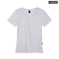 Yuedpao เสื้อยืดผู้หญิงคอกลม ทรงเข้ารูป ผ้านุ่ม ใส่สบาย เสื้อยืดสีพื้น เสื้อยืดผู้หญิง คอกลม Set For