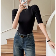 Women's Modal Five-point Short-Sleeved t-Shirt Women's Top Clothes Inner Bottoming Shirt Slim-fit Ha