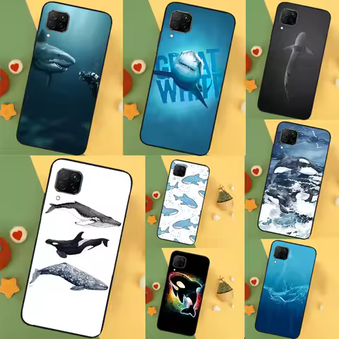 Shark and Killer Whale Case For Huawei Nova 11 Pro 3i 7i 8i 11i Y60 Y70 Y90 Y61 Y91 9 10 SE P20 P40 