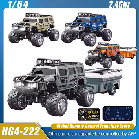 HG4222 1/64 RC Car Mini 2.4G Climbing Off-Road Vehicle Simulation Hummer Remote Control Car with APP