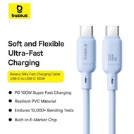 Baseus Silky Series Fast Charging Cable Type-C to Type-C 100W 1Meter 2meter USB Cable Charger Blue