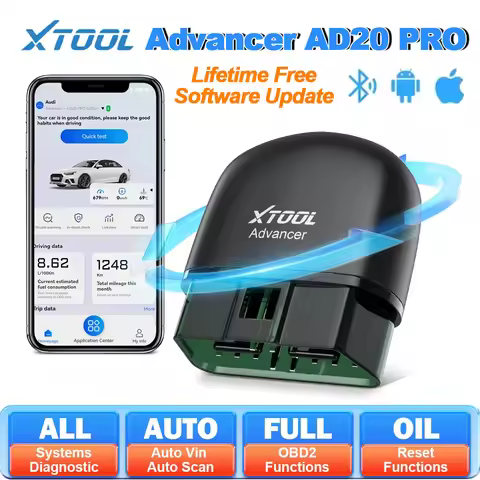 XTOOL Advancer AD20PRO OBD2 Bluetooth Scanner Code Reader Oil Reset Battery Test Full System Auto Di