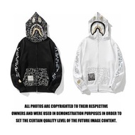 BAPE x SORAYAMA 空山基 鯊魚頭 閃電印花 加絨連帽衛衣