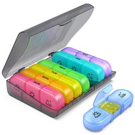 Weekly Pill Organizer 3 Times A Day Portable Travel Pill Box 7 Days with Hard Case for Vitamins Medicine Fish Oils