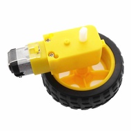 Robot Tire + DC Gear Motor for Smart Car Chassis Set Wheel Motor DC 3V-6V DC Geared Motor 1:48