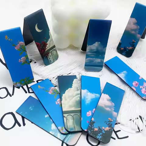 5pcs Heaven Cloud Magnetic Bookmarks School Stationery Supplies Reading Pages Books Annotated DIY Ae