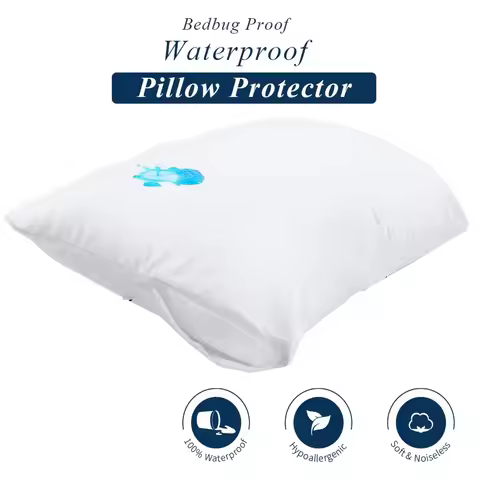 Smooth Waterproof Pillow Protector 1PC 50x70cm / 48x74cm / 21x27Inch / 21x31Inch / 21x37Inch Pillow 